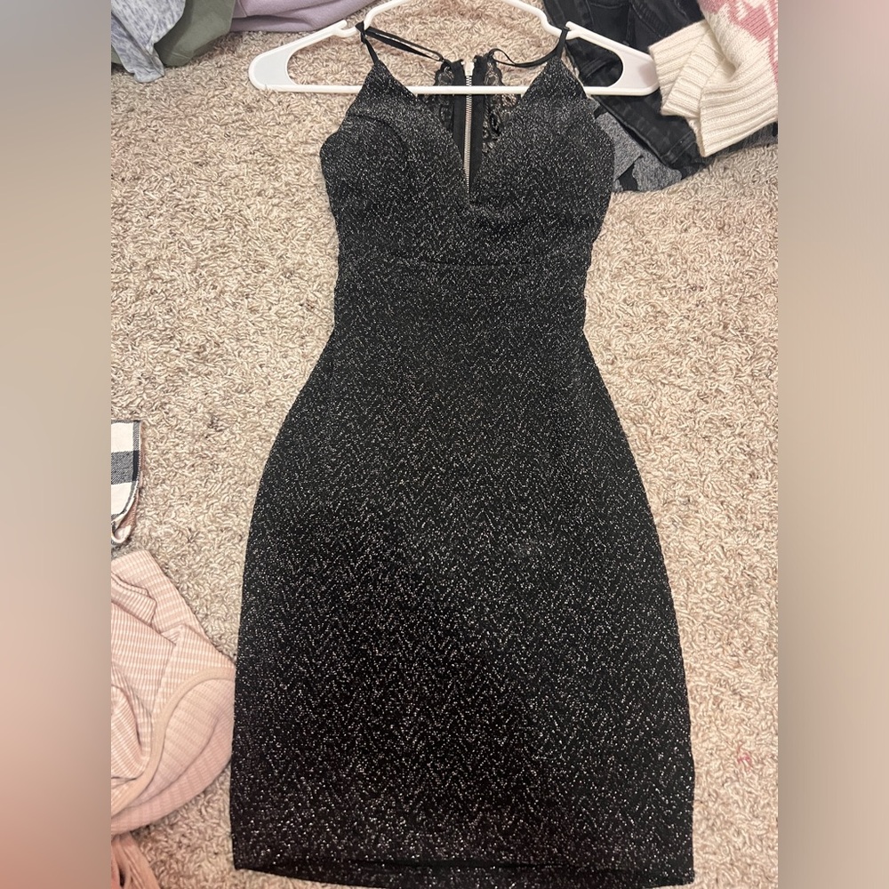 black glitter homecoming dress
